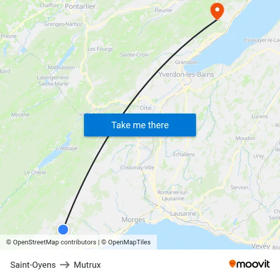 Saint-Oyens to Mutrux map