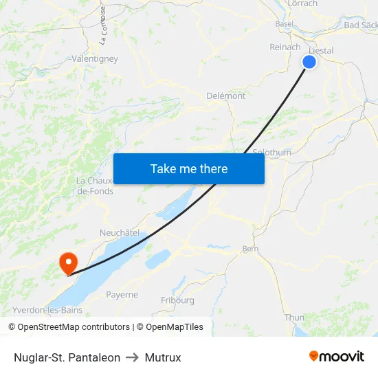 Nuglar-St. Pantaleon to Mutrux map