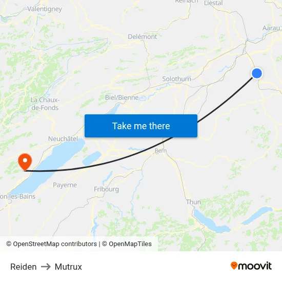 Reiden to Mutrux map
