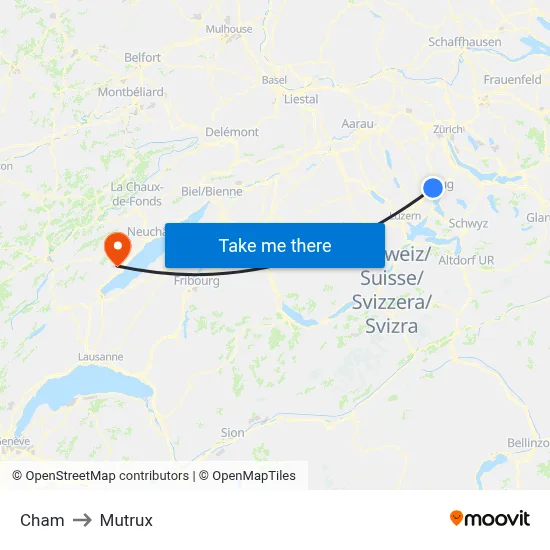 Cham to Mutrux map