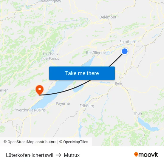 Lüterkofen-Ichertswil to Mutrux map