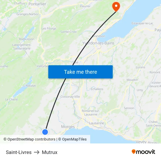 Saint-Livres to Mutrux map