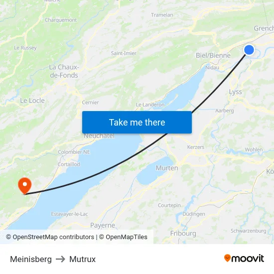 Meinisberg to Mutrux map