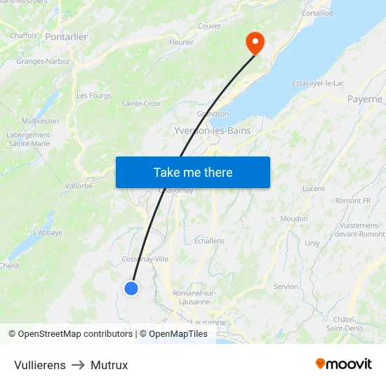 Vullierens to Mutrux map