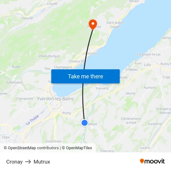 Cronay to Mutrux map