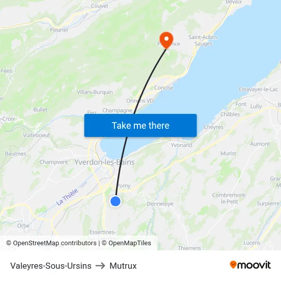 Valeyres-Sous-Ursins to Mutrux map