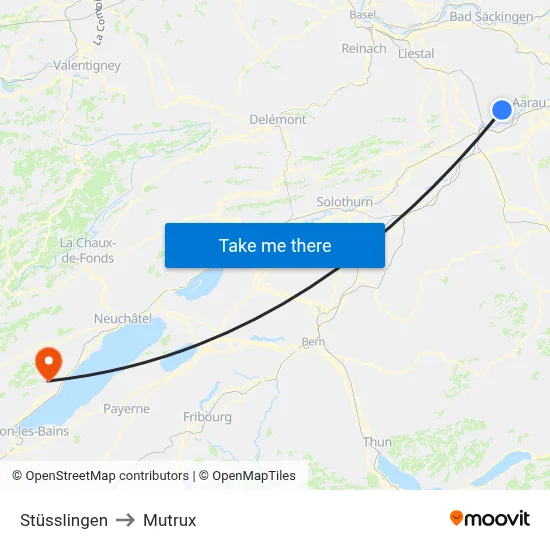 Stüsslingen to Mutrux map