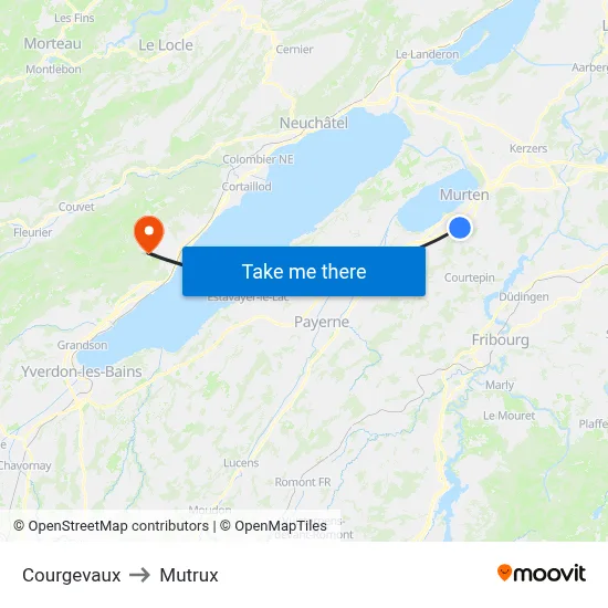 Courgevaux to Mutrux map