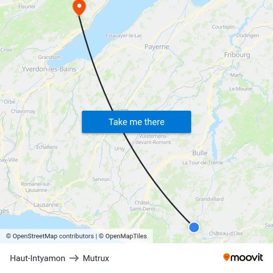 Haut-Intyamon to Mutrux map