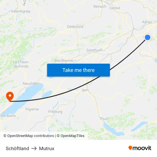 Schöftland to Mutrux map