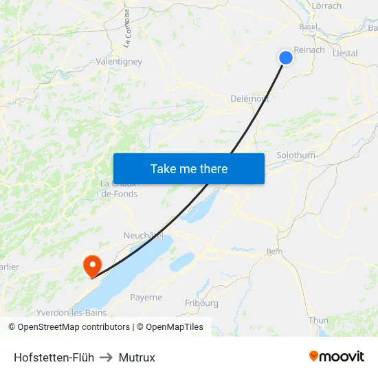 Hofstetten-Flüh to Mutrux map