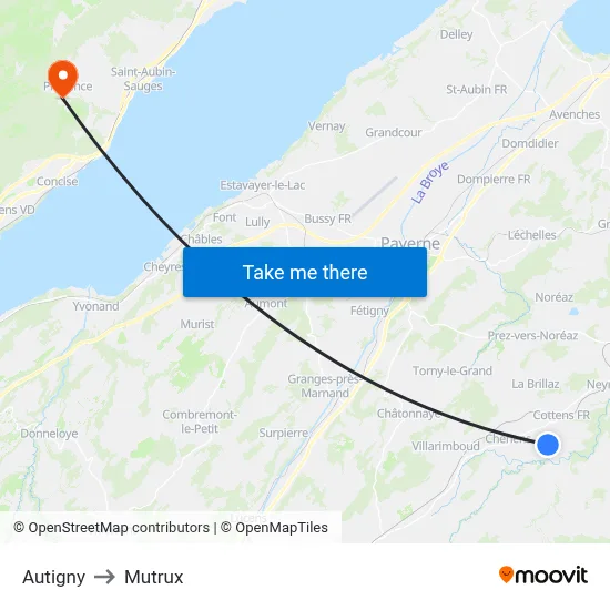 Autigny to Mutrux map