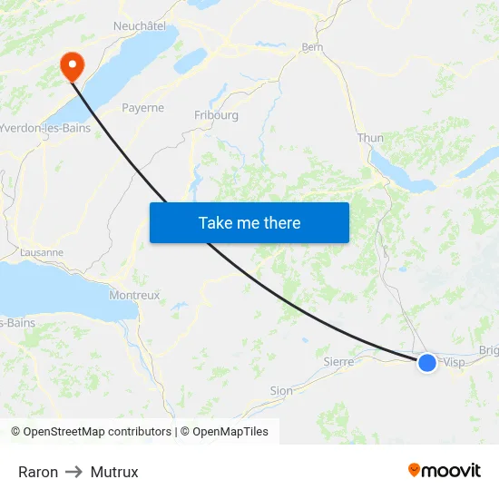 Raron to Mutrux map
