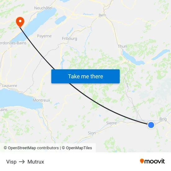 Visp to Mutrux map