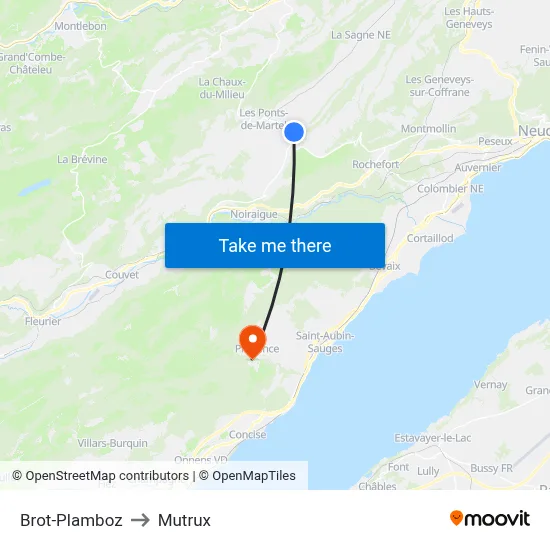 Brot-Plamboz to Mutrux map