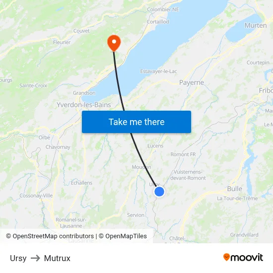 Ursy to Mutrux map
