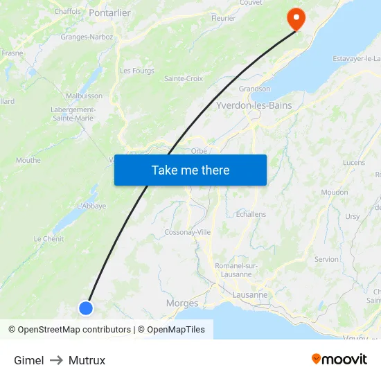 Gimel to Mutrux map