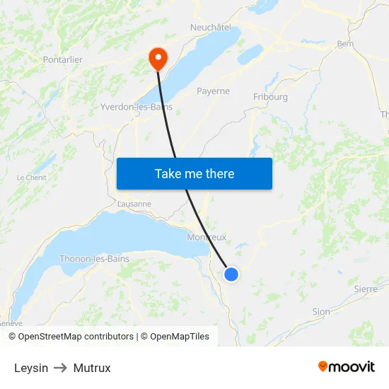 Leysin to Mutrux map