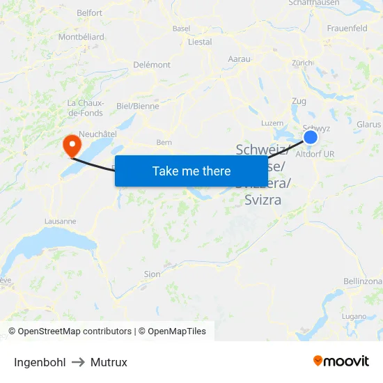 Ingenbohl to Mutrux map