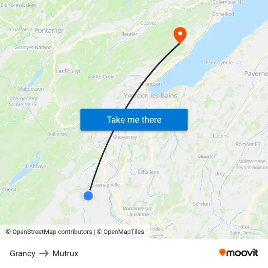 Grancy to Mutrux map