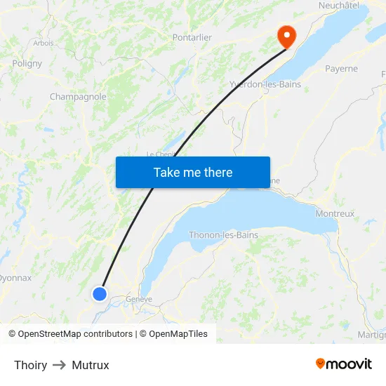 Thoiry to Mutrux map