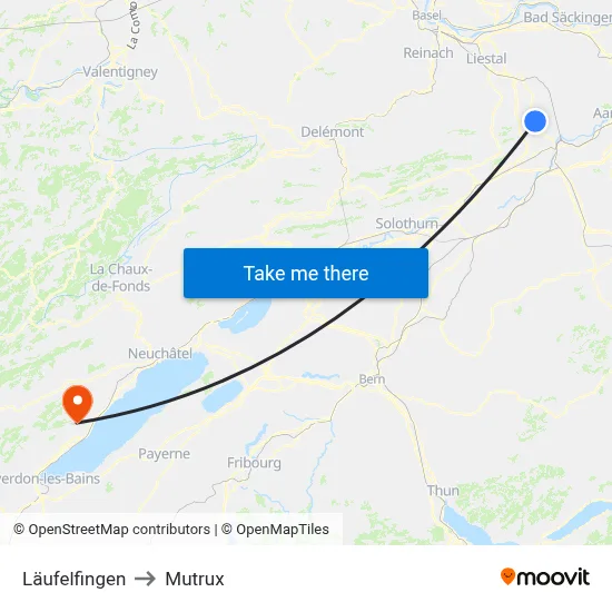 Läufelfingen to Mutrux map