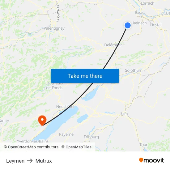 Leymen to Mutrux map