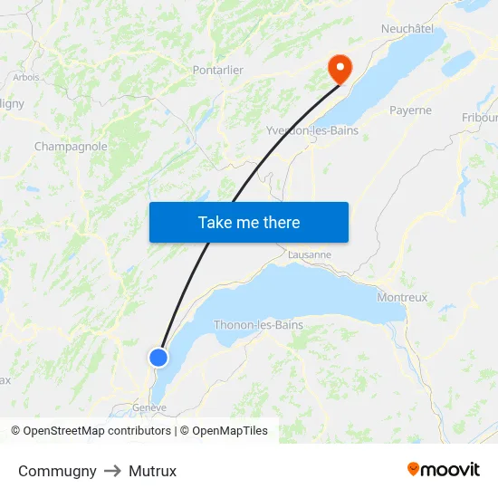 Commugny to Mutrux map