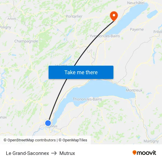 Le Grand-Saconnex to Mutrux map