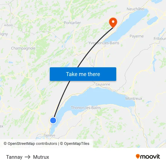 Tannay to Mutrux map