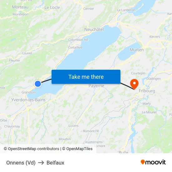 Onnens (Vd) to Belfaux map