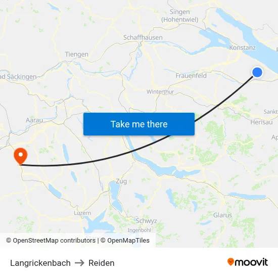 Langrickenbach to Reiden map