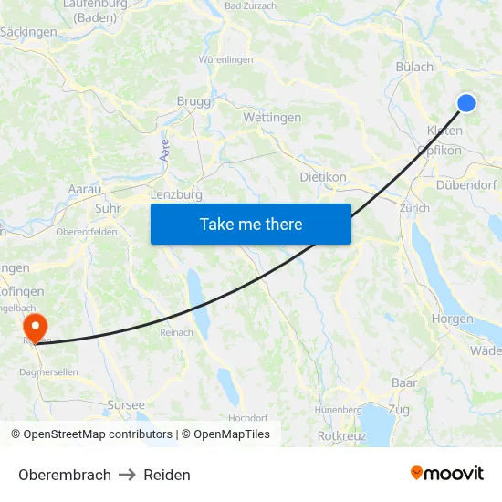 Oberembrach to Reiden map