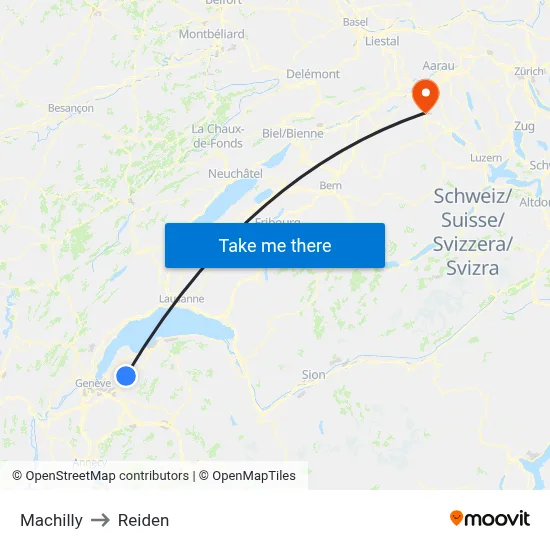 Machilly to Reiden map