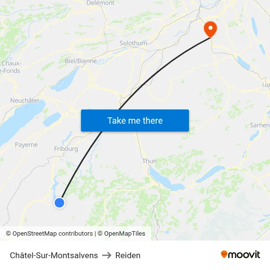 Châtel-Sur-Montsalvens to Reiden map