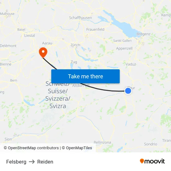 Felsberg to Reiden map