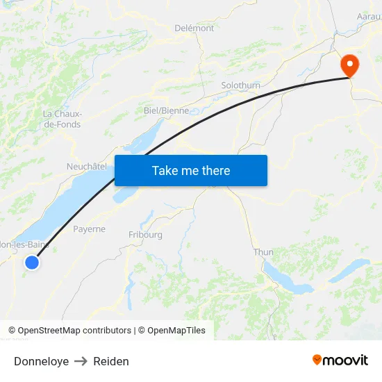 Donneloye to Reiden map