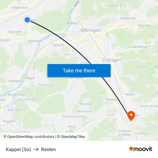 Kappel (So) to Reiden map
