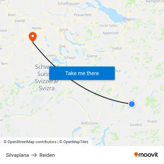 Silvaplana to Reiden map