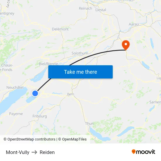 Mont-Vully to Reiden map