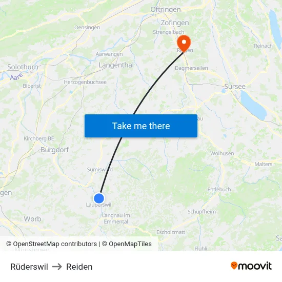 Rüderswil to Reiden map