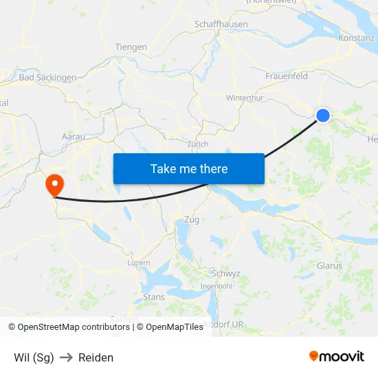 Wil (Sg) to Reiden map