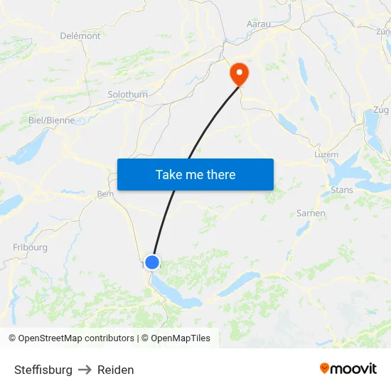 Steffisburg to Reiden map