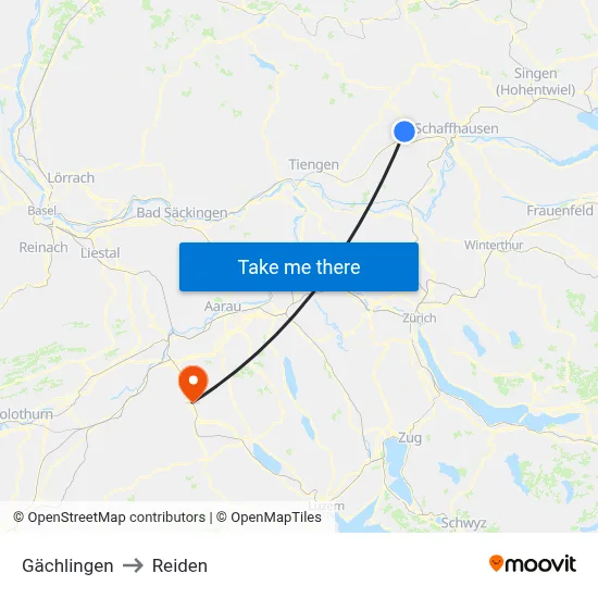 Gächlingen to Reiden map