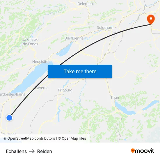 Echallens to Reiden map