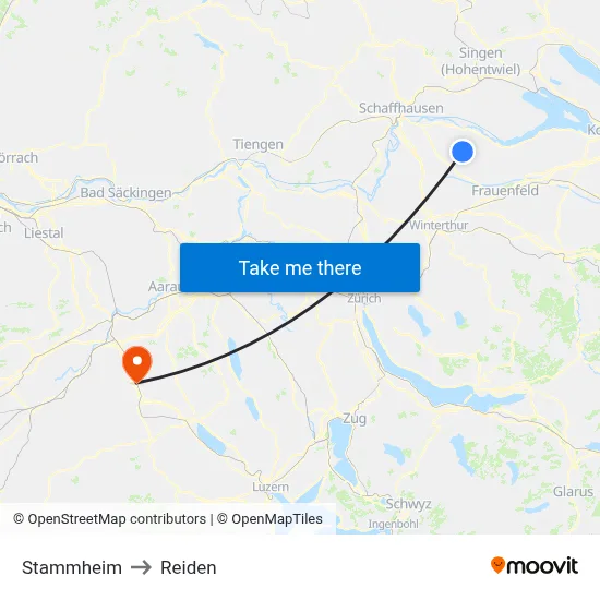 Stammheim to Reiden map