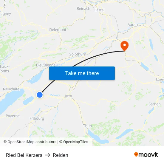 Ried Bei Kerzers to Reiden map
