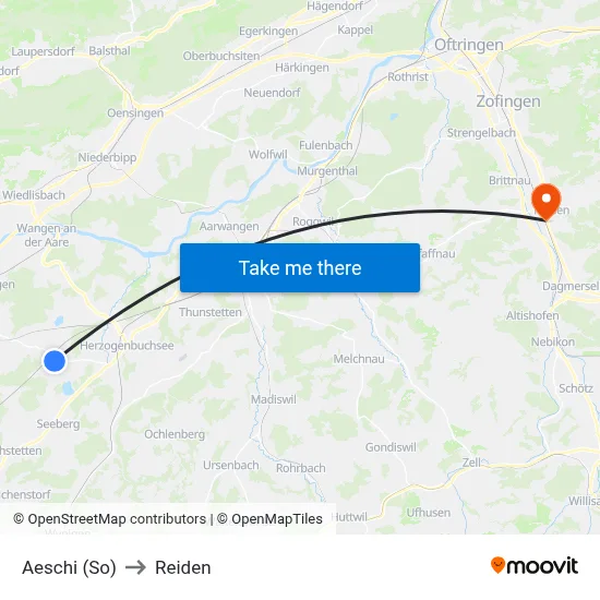Aeschi (So) to Reiden map