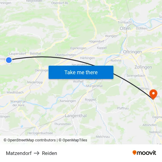 Matzendorf to Reiden map