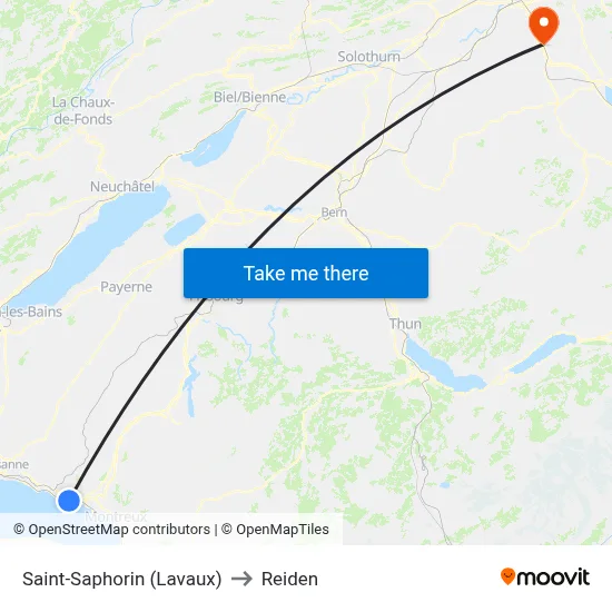 Saint-Saphorin (Lavaux) to Reiden map
